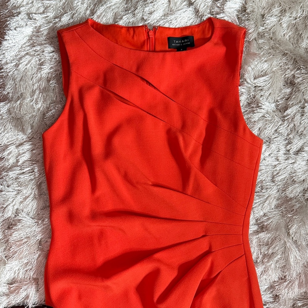 Tahari ASL Orange Sheath Dress
